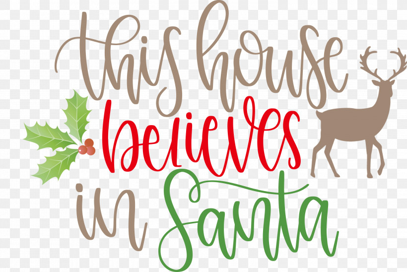 This House Believes In Santa Santa, PNG, 3000x2007px, This House Believes In Santa, Antler, Biology, Deer, Logo Download Free