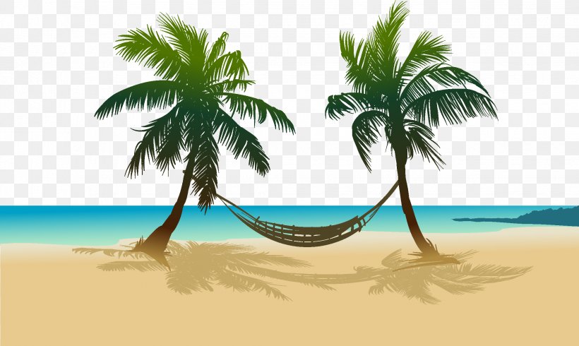 Arecaceae Beach Drawing Sea, PNG, 2244x1341px, Arecaceae, Arecales, Art, Beach, Coconut Download Free