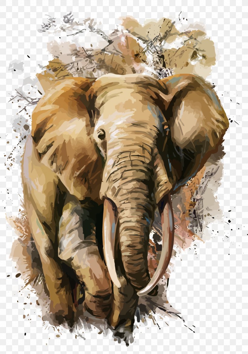 African Elephant T-shirt Watercolor Painting, PNG, 1052x1500px, Elephant, African Elephant, Art, Elephants And Mammoths, Etsy Download Free