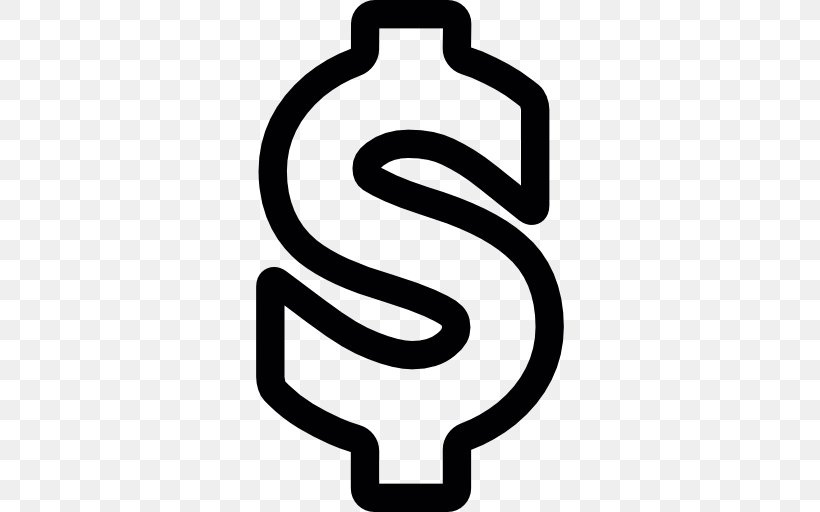 Dollar Sign United States Dollar Money Australian Dollar, PNG, 512x512px, Dollar Sign, Area, Australian Dollar, Black And White, Commerce Download Free