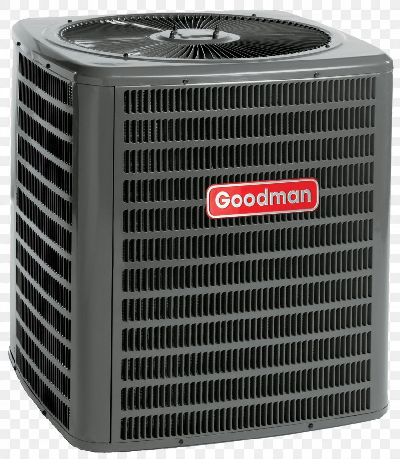 Air Conditioning Condenser Seasonal Energy Efficiency Ratio Goodman Manufacturing HVAC, PNG, 2227x2556px, Air Conditioning, Air Handler, British Thermal Unit, Compressor, Condenser Download Free