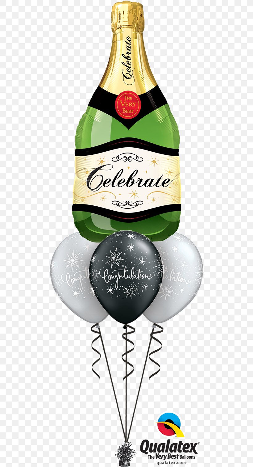 Champagne Sparkling Wine Balloon Bottle, PNG, 500x1512px, Champagne, Aluminium Foil, Balloon, Beer Bottle, Birthday Download Free