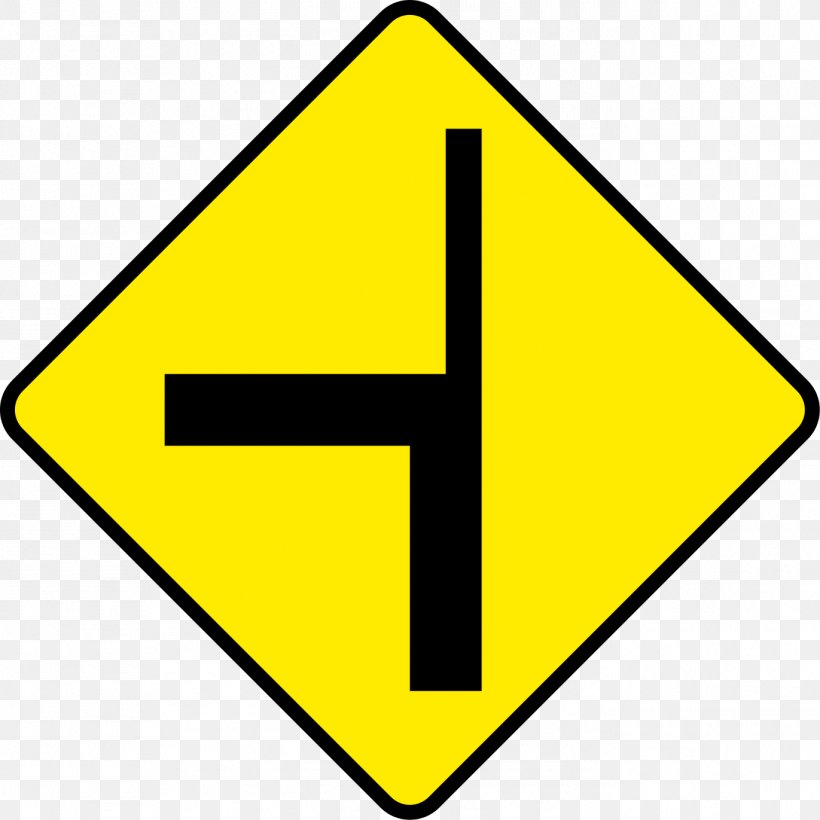 Traffic Sign Three-way Junction Warning Sign Intersection, PNG, 1371x1371px, Traffic Sign, Area, Carriageway, Driving, Highway Download Free