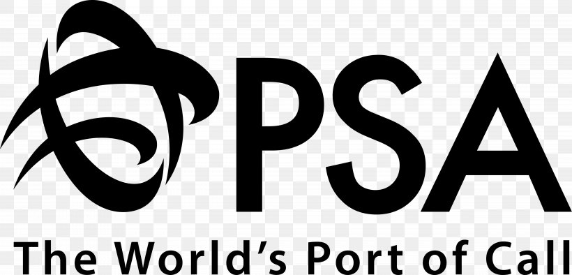 Singapore PSA International Container Port Business, PNG, 4961x2385px, Singapore, Area, Black And White, Brand, Business Download Free