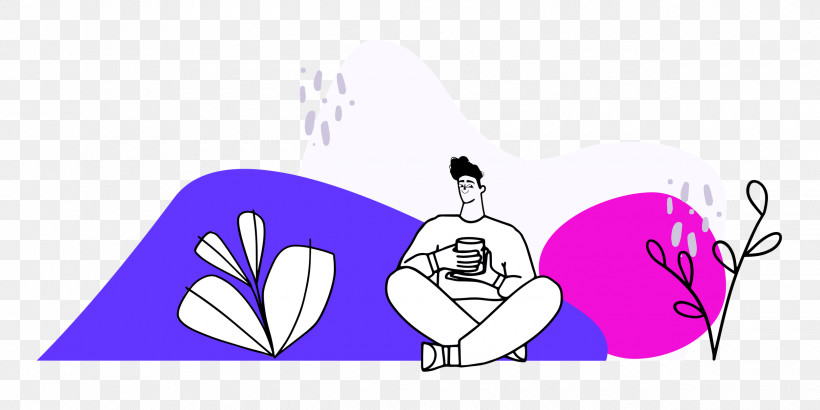Person Sitting With Plants, PNG, 2500x1251px, M095, Cartoon, Heart, Hm, Lavender Download Free