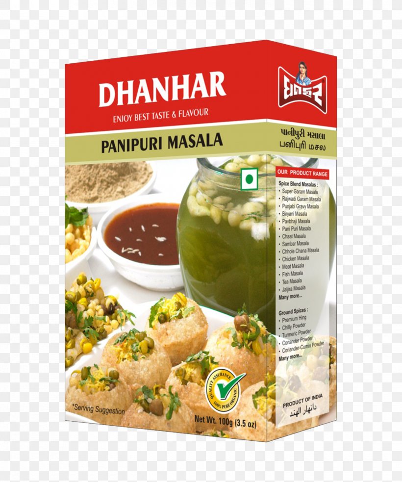 Indian Cuisine Panipuri Maharashtrian Cuisine Dhanhar Masala, PNG, 1500x1800px, Indian Cuisine, Chaat Masala, Chili Powder, Condiment, Convenience Food Download Free