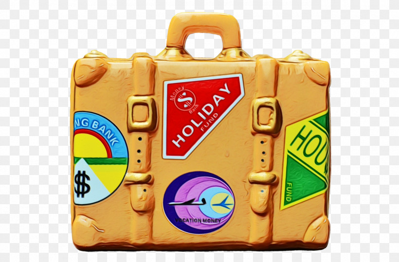 Yellow Baggage Suitcase, PNG, 1280x842px, Watercolor, Baggage, Paint, Suitcase, Wet Ink Download Free