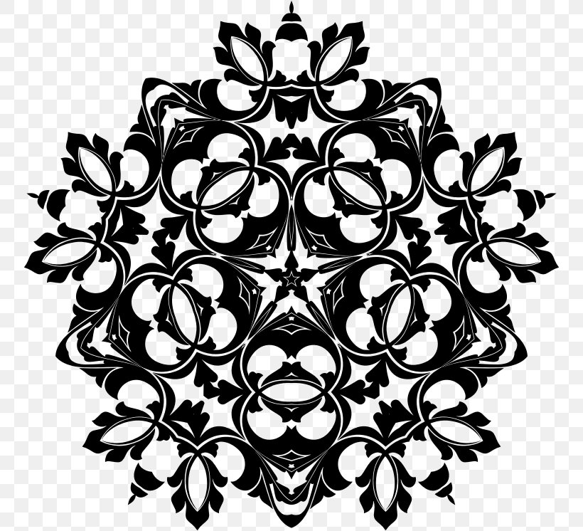 Floral Design Logo Clip Art, PNG, 754x746px, Floral Design, Art, Black And White, Decorative Arts, Flora Download Free