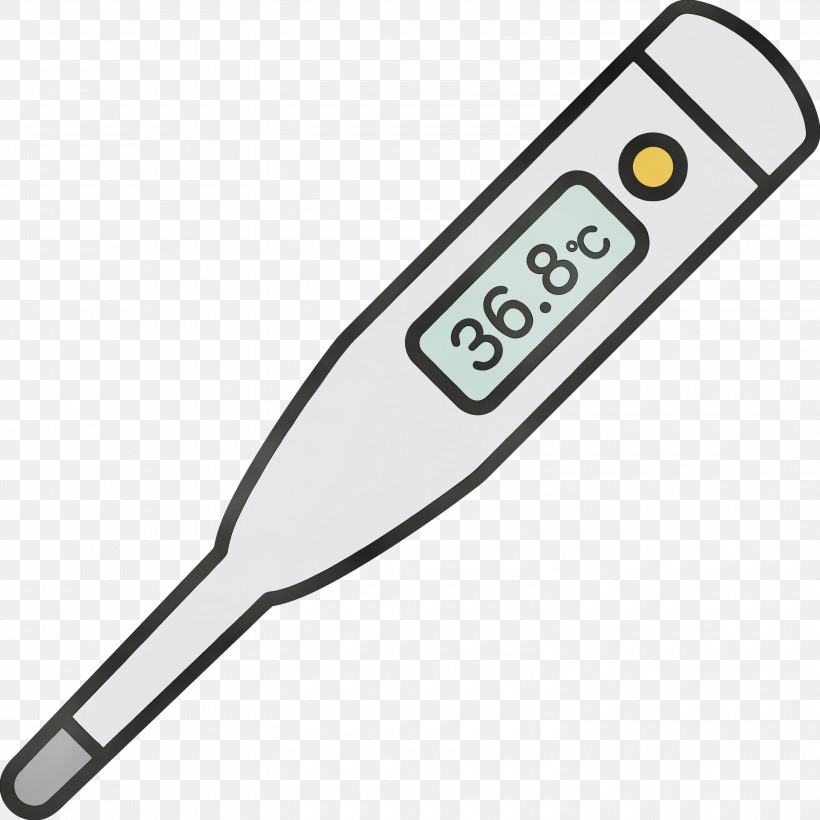 Medical Thermometer Tool, PNG, 3000x3000px, Thermometer, Medical Thermometer, Paint, Tool, Watercolor Download Free