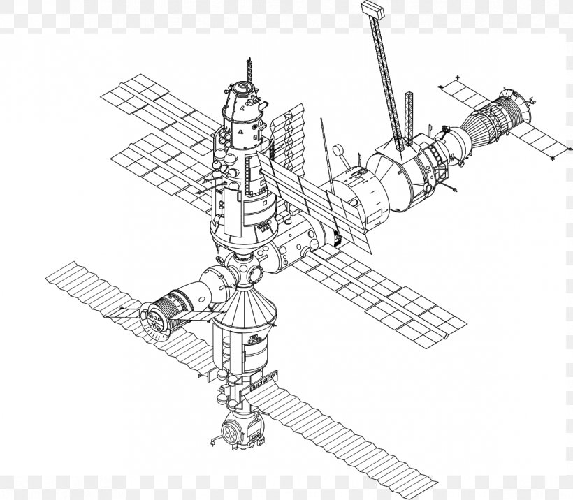 International Space Station Space Shuttle Program Drawing Mir, PNG, 1172x1024px, International Space Station, Artwork, Black And White, Diagram, Drawing Download Free
