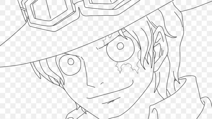 Line Art Monkey D. Luffy Drawing Sabo One Piece, PNG, 900x506px ...