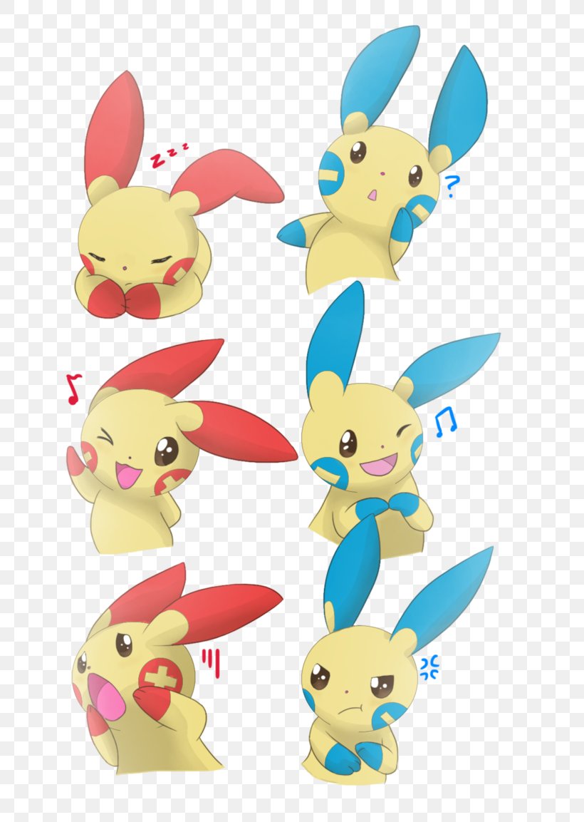 Minun Plusle Pokémon Rabbit Luxray, PNG, 693x1153px, Watercolor, Cartoon, Flower, Frame, Heart Download Free