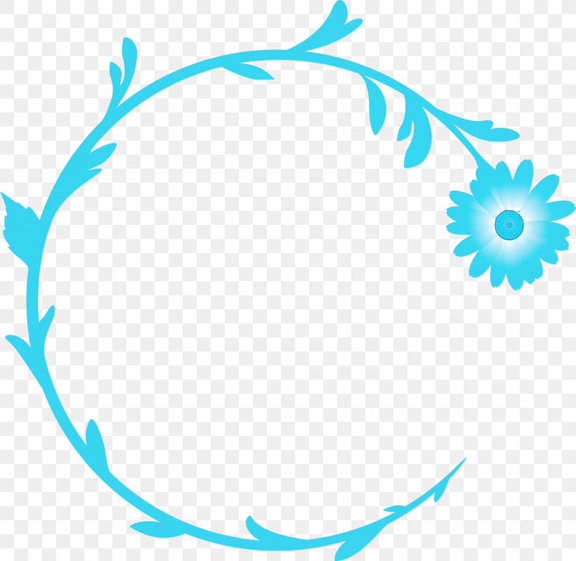 Aqua Turquoise Teal Circle Turquoise, PNG, 3000x2920px, Decoration Frame, Aqua, Circle, Floral Frame, Flower Frame Download Free