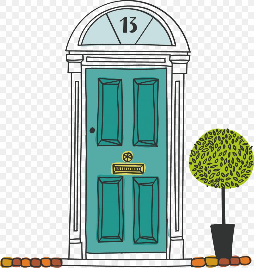 Door Interior Design Services House Illustration, PNG, 1331x1406px, Door, Drawing, Facade, Green, Home Download Free