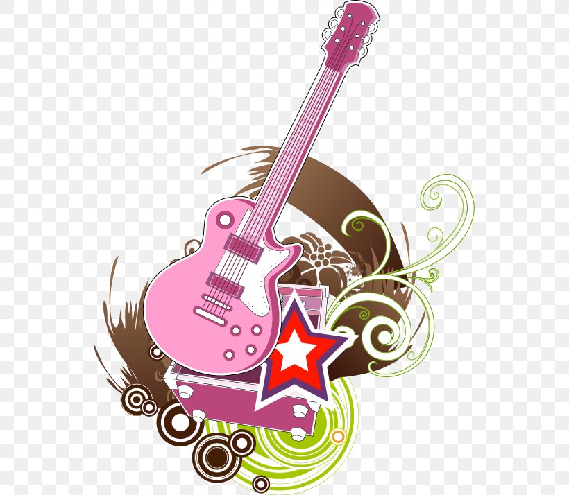 Electric Guitar Five-pointed Star Illustration, PNG, 548x714px, Guitar, Art, Cartoon, Clip Art, Electric Guitar Download Free