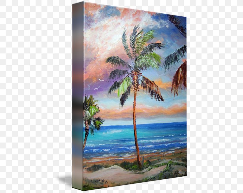 Painting Gallery Wrap Acrylic Paint Art Canvas, PNG, 452x650px, Painting, Acrylic Paint, Arecaceae, Arecales, Art Download Free