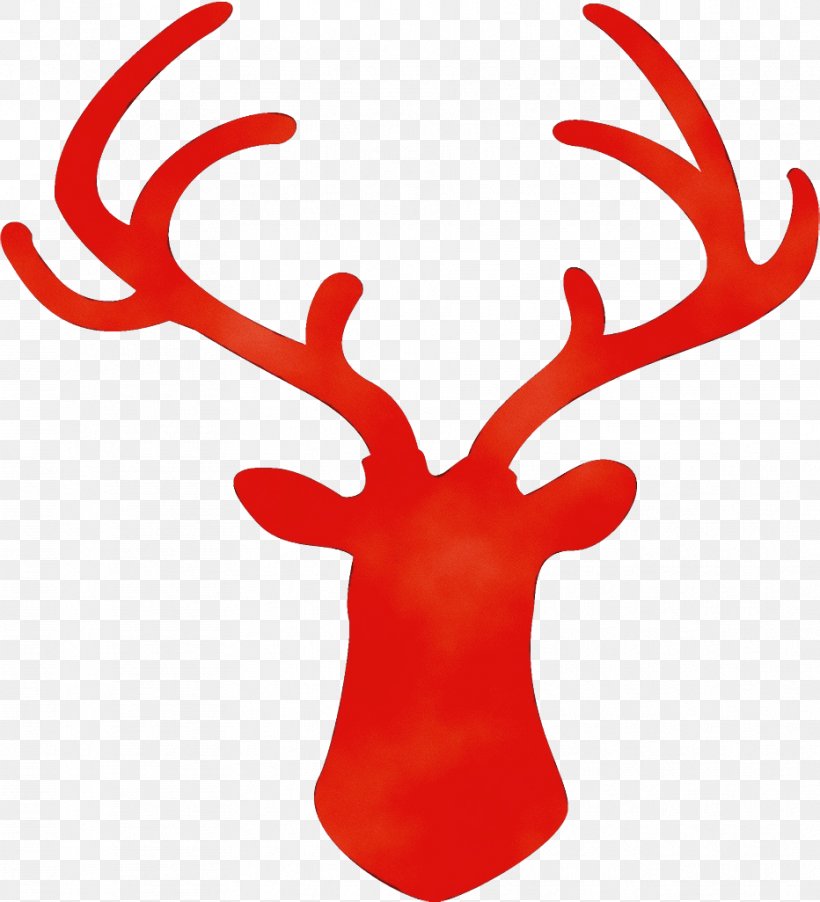 Red Horn Deer Antler Elk, PNG, 932x1026px, Watercolor, Antler, Deer, Elk, Horn Download Free
