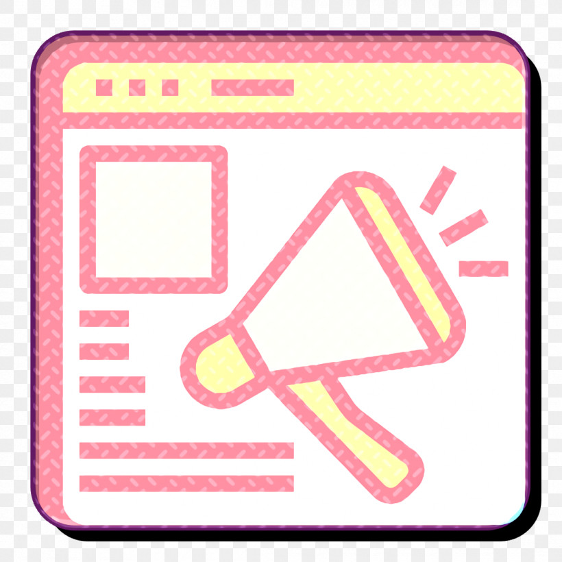 Browser Icon Website Icon Advertising Icon, PNG, 1090x1090px, Browser Icon, Advertising Icon, Line, Pink, Sign Download Free