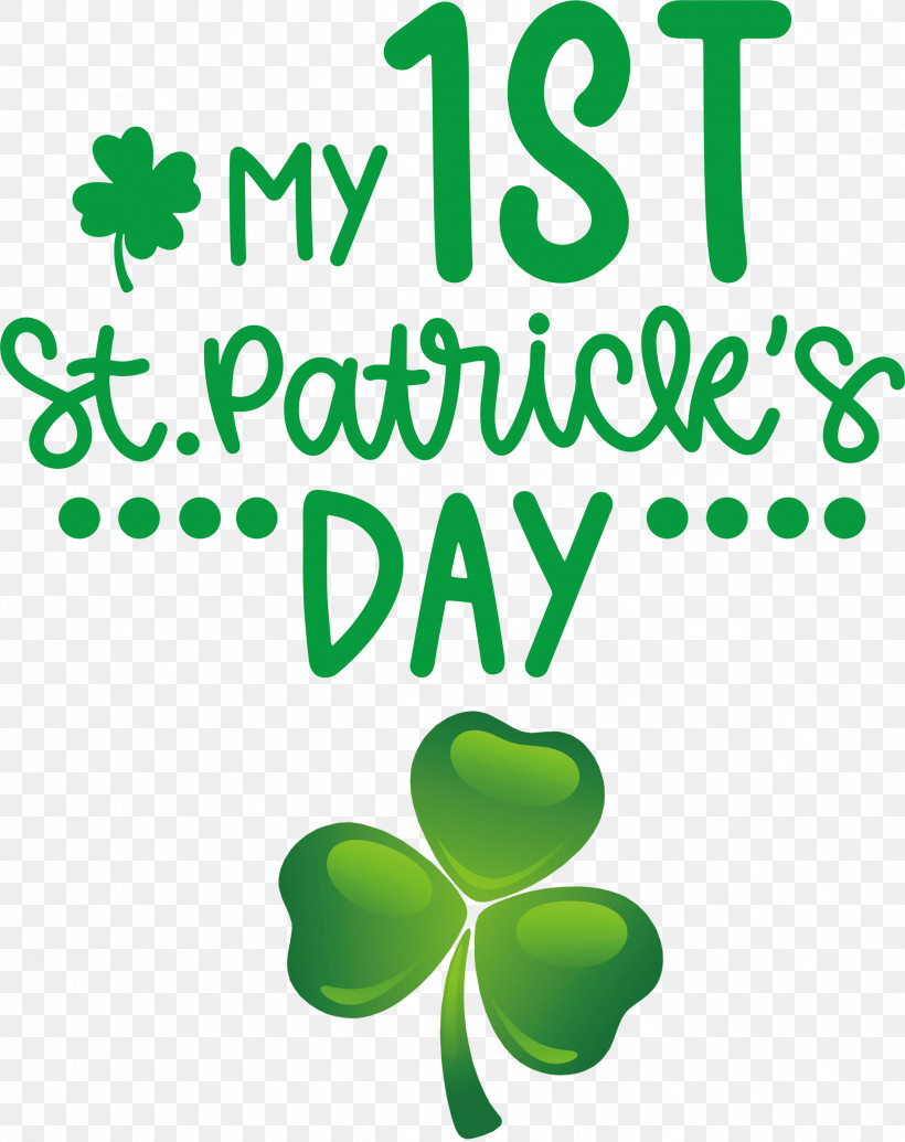 My 1st Patricks Day Saint Patrick, PNG, 2376x3000px, Patricks Day, Green, Leaf, Line, Logo Download Free
