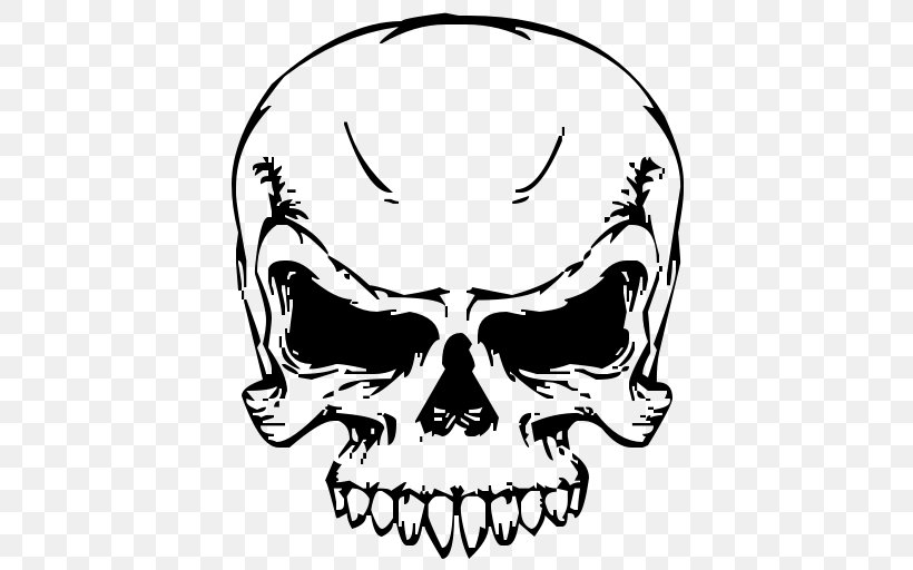 Skull Clip Art, PNG, 512x512px, Skull, Black And White, Bone, Clip Art, Display Resolution Download Free