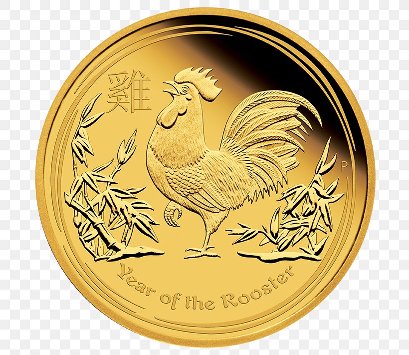Perth Mint Rooster Lunar Series Gold Coin, PNG, 712x711px, Perth Mint, Australian Lunar, Bird, Bullion, Chicken Download Free