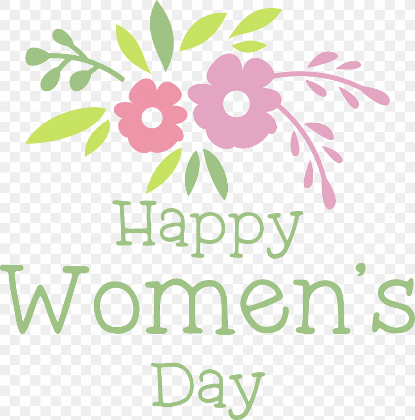 Floral Design, PNG, 2970x3000px, Happy Womens Day, Floral Design, Leaf, Logo, Paint Download Free