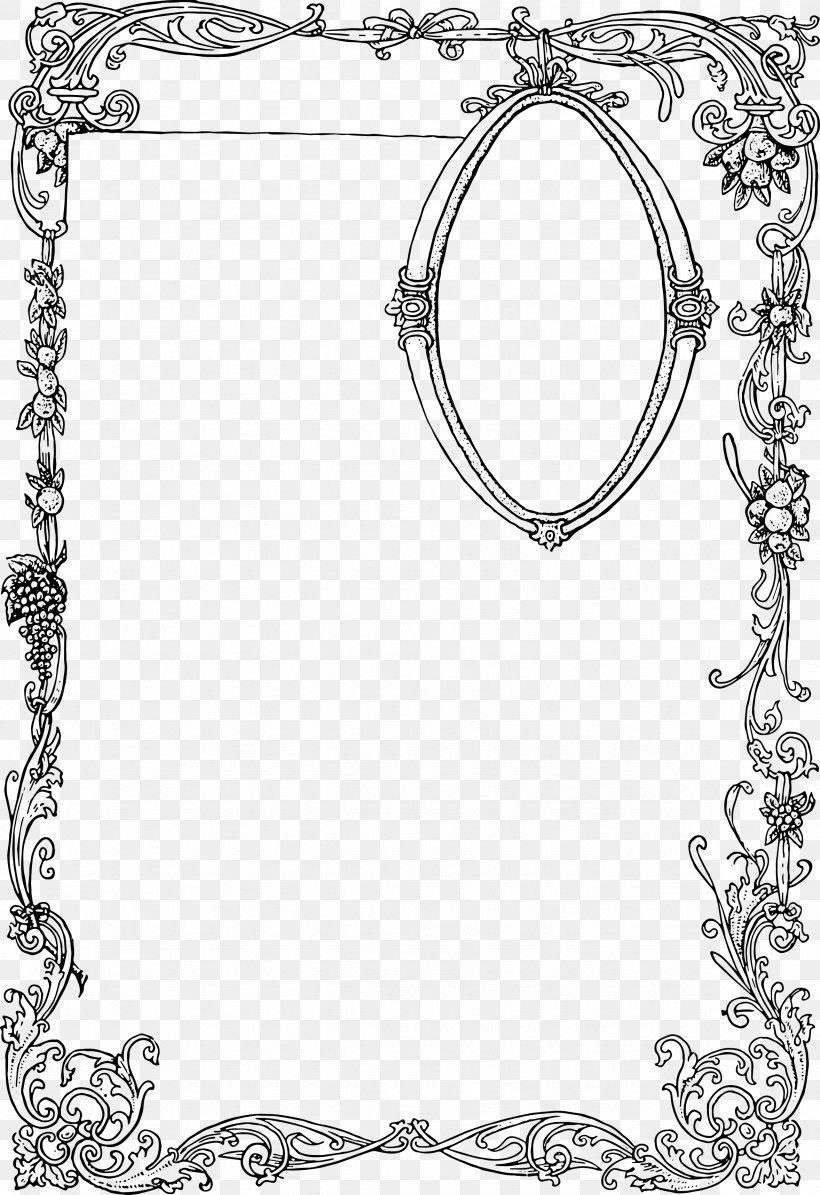 Borders And Frames Ornament Picture Frames Clip Art, PNG, 2356x3436px, Borders And Frames, Area, Art, Black And White, Body Jewelry Download Free