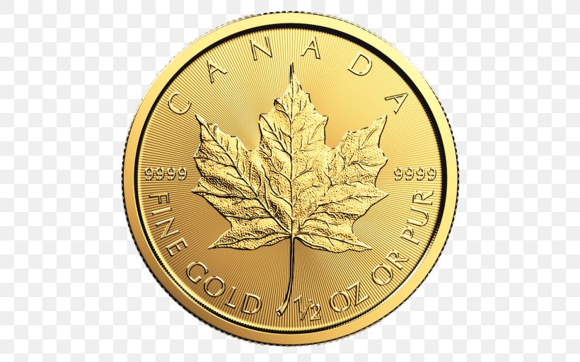 Canada Canadian Gold Maple Leaf Bullion Coin Gold Coin, PNG, 512x512px, Canada, Bullion, Bullion Coin, Canadian Dollar, Canadian Gold Maple Leaf Download Free