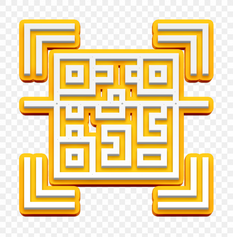 Qr Code Icon Scan Icon, PNG, 1294x1316px, Qr Code Icon, Line, Scan Icon, Text, Yellow Download Free