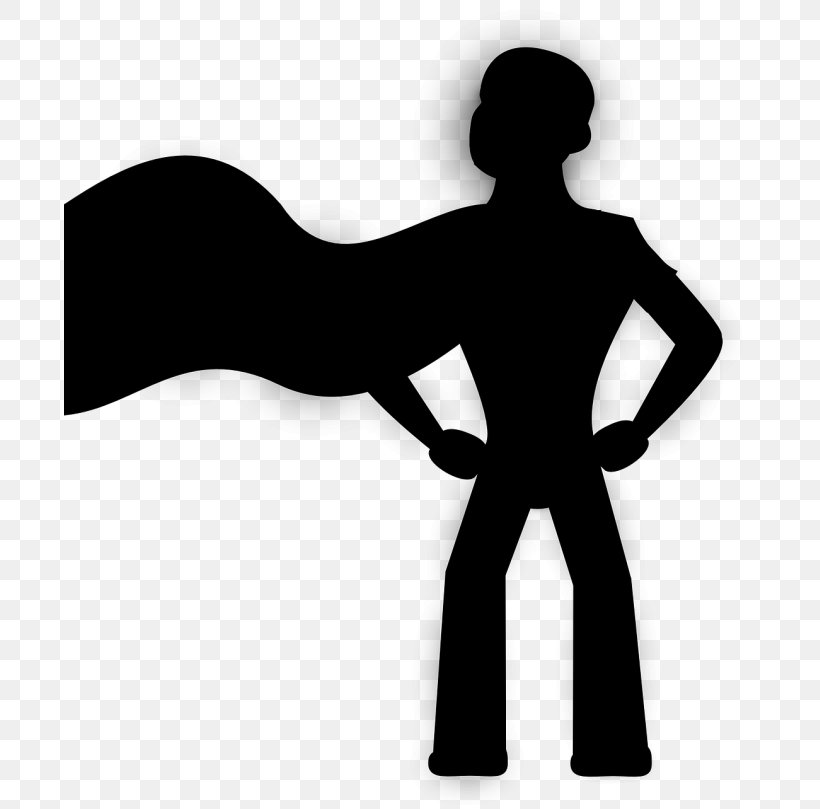 Superhero Silhouette Superman Batman, PNG, 694x809px, Superhero, Arm, Batman, Black And White, Cartoon Download Free