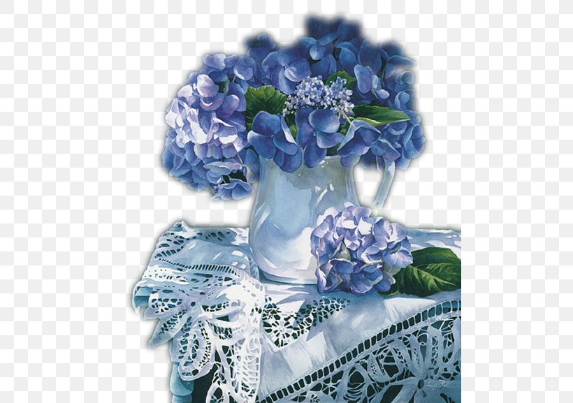 Blue Rose Hydrangea Flower Vase Clip Art, PNG, 500x577px, Blue Rose, Art, Artificial Flower, Blue, Cobalt Blue Download Free