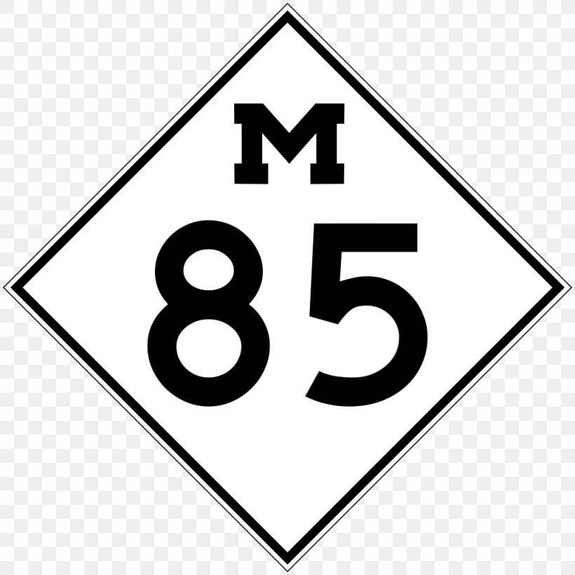 Michigan Traffic Sign Symbol Road, PNG, 1024x1024px, Michigan, Area, Black And White, Brand, Highway Download Free
