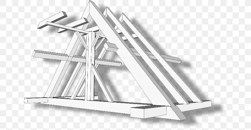 Purlin Roof Rafter Crown Post Beam, PNG, 666x425px, Purlin, Barn, Beam, Black And White, Carpenter Download Free