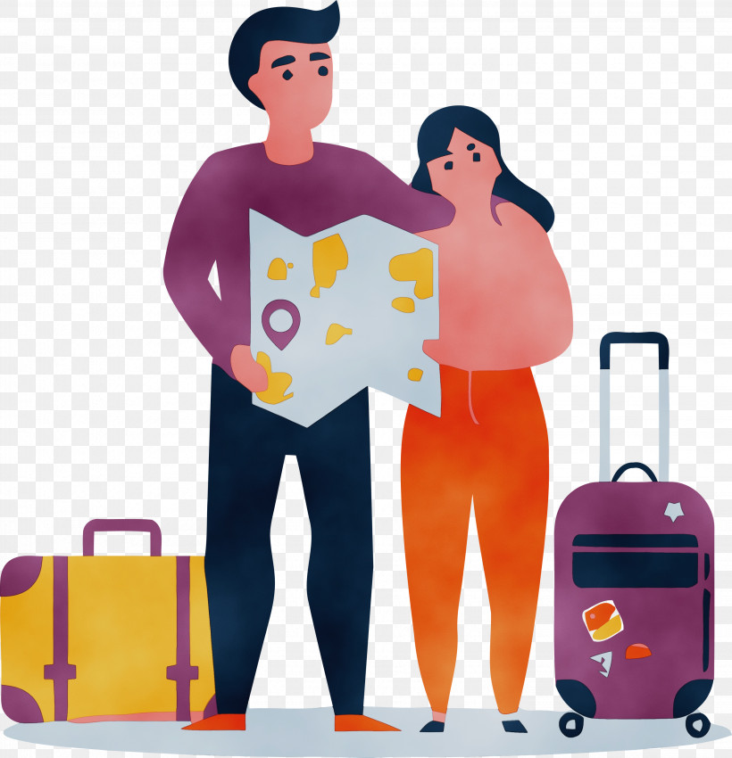 Suitcase Cartoon Hand Luggage, PNG, 2891x3000px, Couple, Cartoon, Hand Luggage, Lover, Paint Download Free