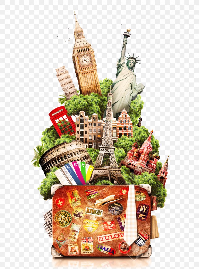 Tourism Travel Collage Vacation Tourist Attraction, PNG, 961x1300px, Tourism, Basket, Christmas Ornament, Collage, Food Download Free