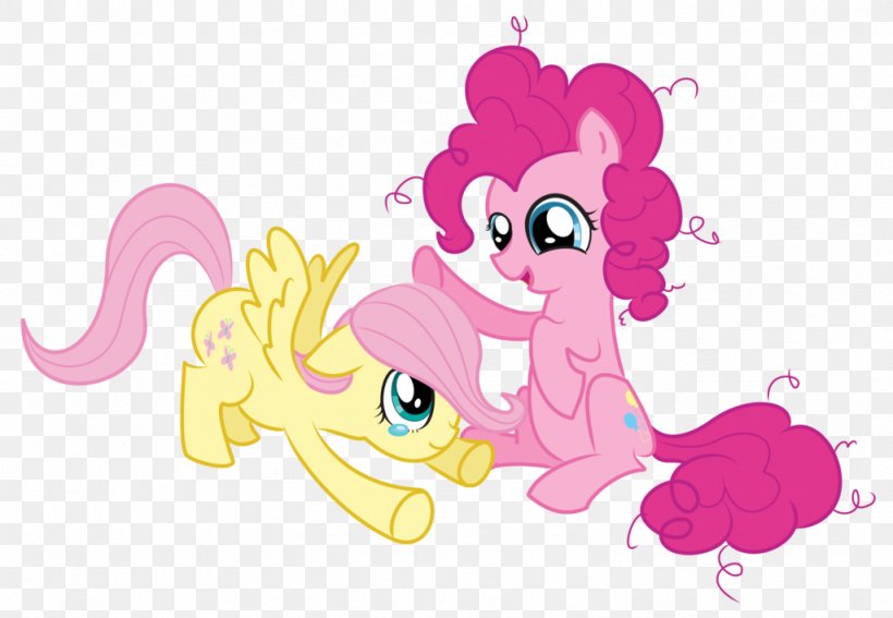 Pony Pinkie Pie Fluttershy Horse, PNG, 1024x709px, Watercolor, Cartoon, Flower, Frame, Heart Download Free
