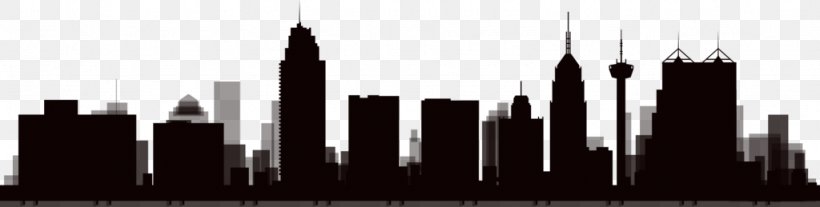 San Antonio Skyline Royalty-free, PNG, 1024x259px, San Antonio, Black And White, Building, City, Cityscape Download Free