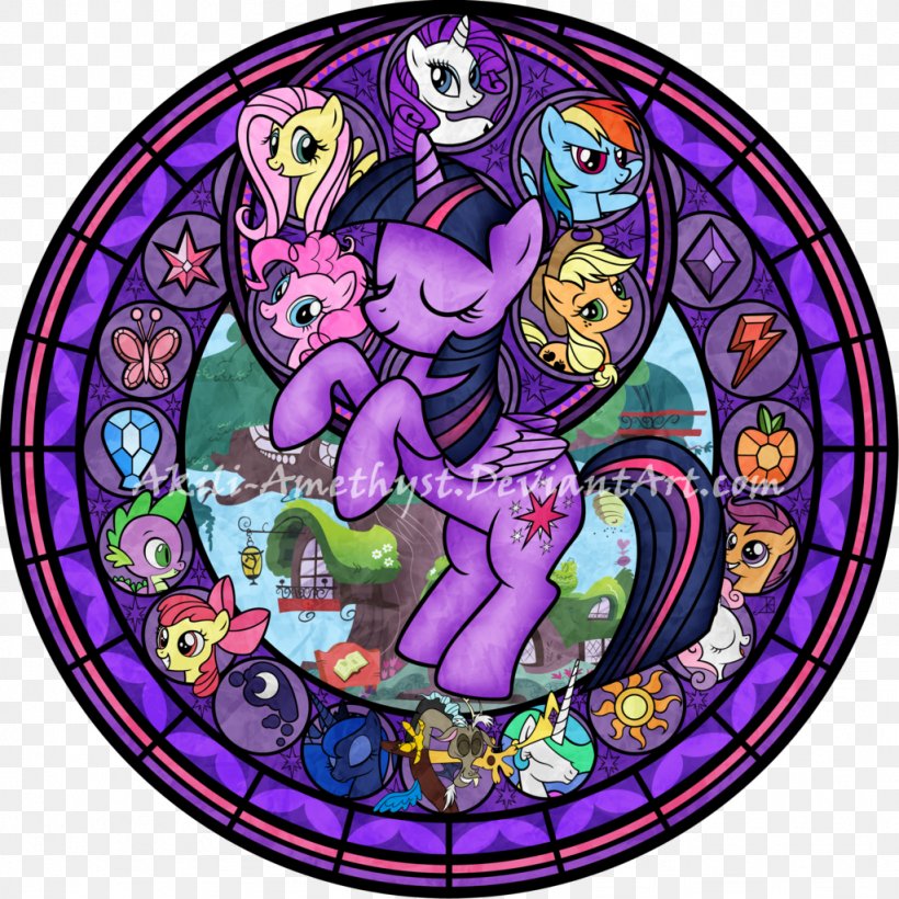 Twilight Sparkle Window Stained Glass Pony, PNG, 1024x1024px, Twilight Sparkle, Art, Deviantart, Fictional Character, Glass Download Free