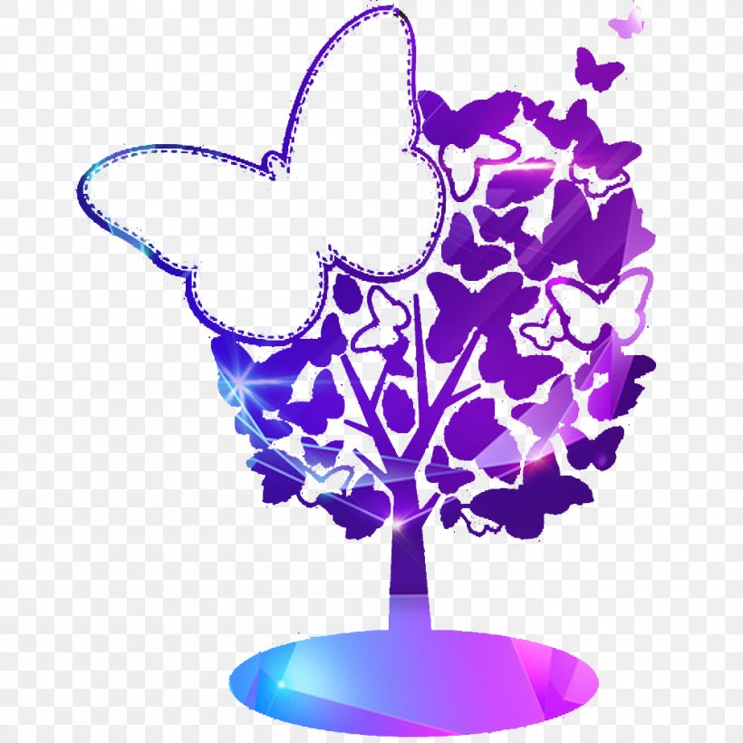 Butterfly Purple Clip Art, PNG, 1000x1000px, Butterfly, Flower, Gratis, Moths And Butterflies, Plant Download Free