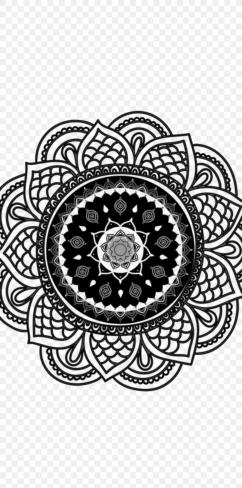 Circle Mandala White Flower Font, PNG, 1558x3142px, Mandala, Black And White, Cushion, Flower, Marker Pen Download Free