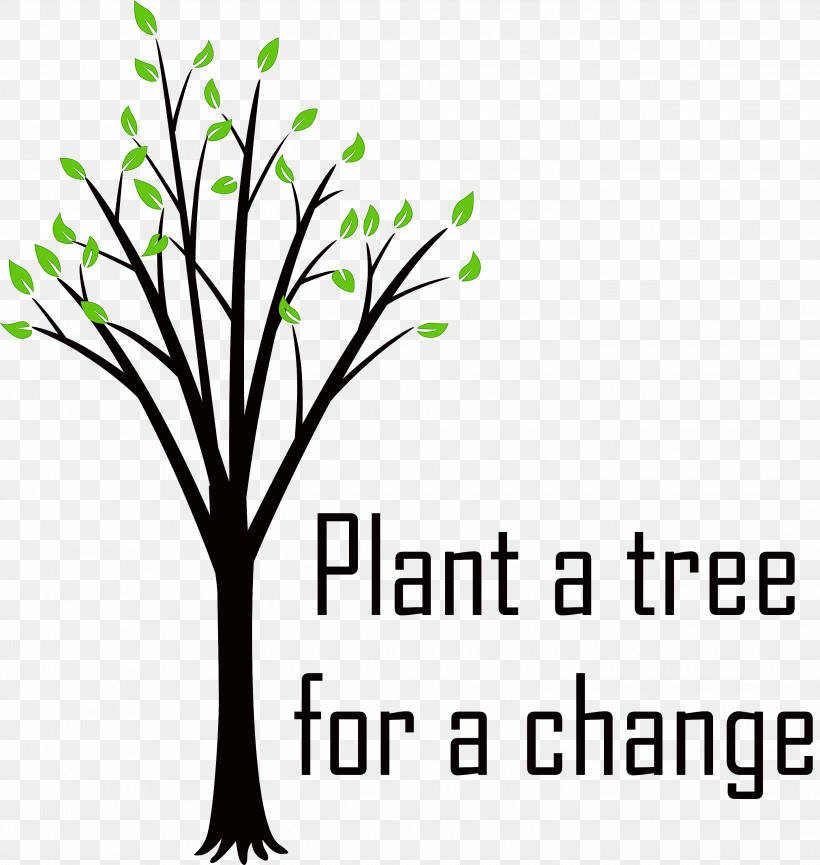 Plant A Tree For A Change Arbor Day, PNG, 2843x3000px, Arbor Day, Black, Flower, Happiness, Leaf Download Free