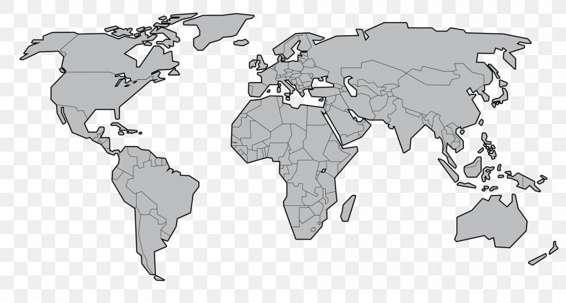 World Map, PNG, 2000x1075px, World, Area, Atlas, Black And White, City Map Download Free