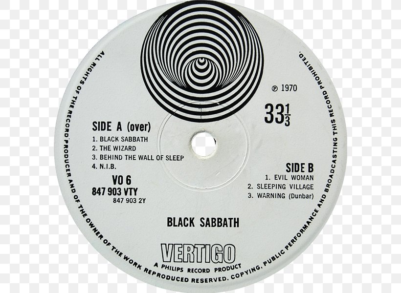 Black Sabbath Phonograph Record Paranoid Vertigo Records LP Record, PNG, 600x600px, Watercolor, Cartoon, Flower, Frame, Heart Download Free