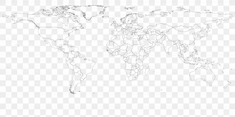 World Map Sketch, PNG, 5600x2785px, World, Area, Artwork, Black And White, Drawing Download Free
