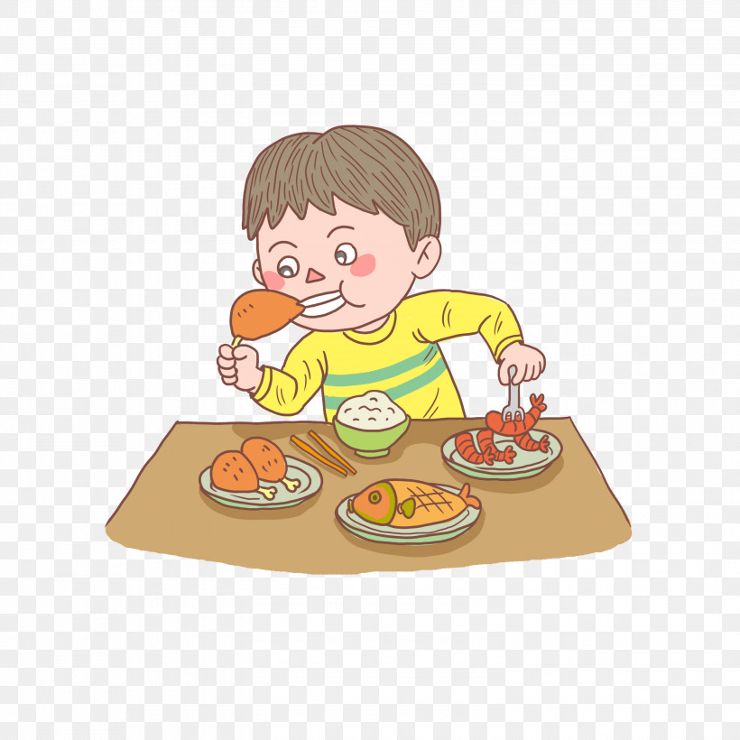Meal Eating Cartoon Child Junk Food, PNG, 3000x3000px, Meal, Breakfast, Cartoon, Child, Cook Download Free