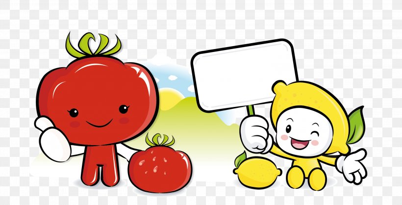 Tomato Cartoon Illustration, PNG, 3000x1530px, Tomato, Area, Art, Auglis, Cartoon Download Free