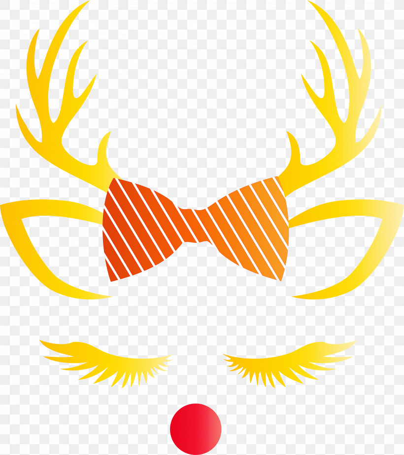 Reindeer Face, PNG, 2666x3000px, Reindeer Face, Line, Orange, Yellow Download Free