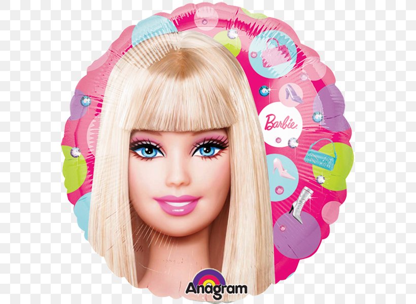 Balloon Barbie Birthday Doll Mattel, PNG, 600x600px, Balloon, Barbie, Birthday, Brown Hair, Costume Download Free
