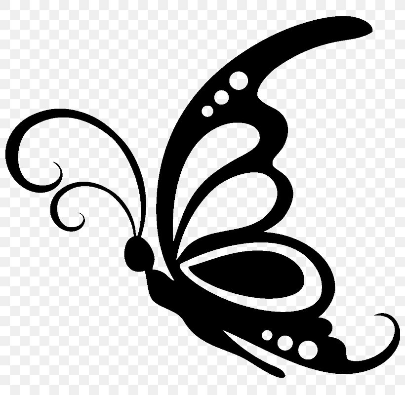 Butterfly Silhouette Stencil Clip Art, PNG, 800x800px, Butterfly, Artwork, Black And White, Cabbage White, Craft Download Free