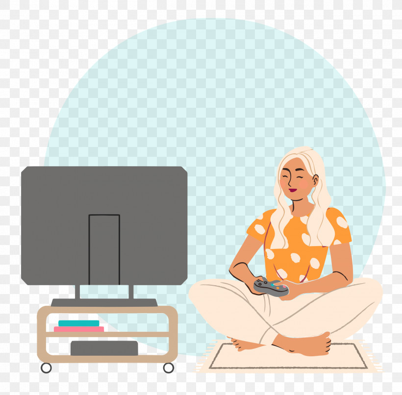 Playing Video Games, PNG, 2500x2458px, Playing Video Games, Behavior, Cartoon, Furniture, Geometry Download Free